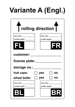 Preview: Reifenetiketten für Einlagerung auf Rolle - extra stark haftend - 100 x 150 mm - 200 Stück - Variante A (Englisch)