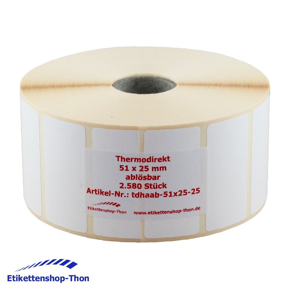 Thermo Eco für Etikettendrucker QLn 2580 Thermoetiketten 51 x 25 mm 