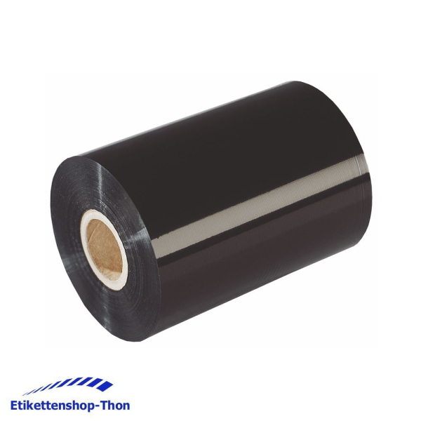 Thermotransfer-Farbband, 110 mm x 300 m - Harz - Schwarz - 1 Zoll Hülse - außen