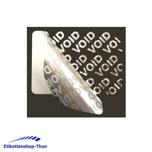 VOID Sicherheitsetiketten "Sicherheitsetikett" auf Rolle - 28 x 14 mm - 1000 Stück - silber