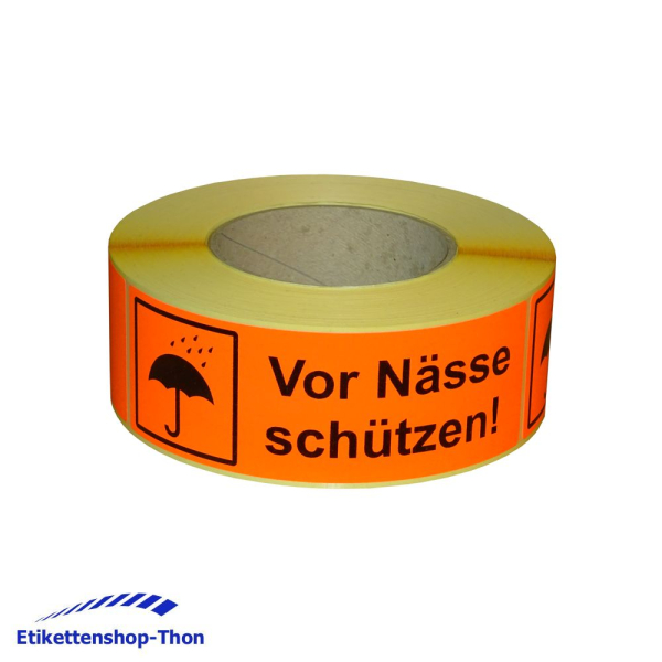 Versandetiketten "Vor Nässe schützen!" auf Rolle - 50 x 150 mm - 500 Stück