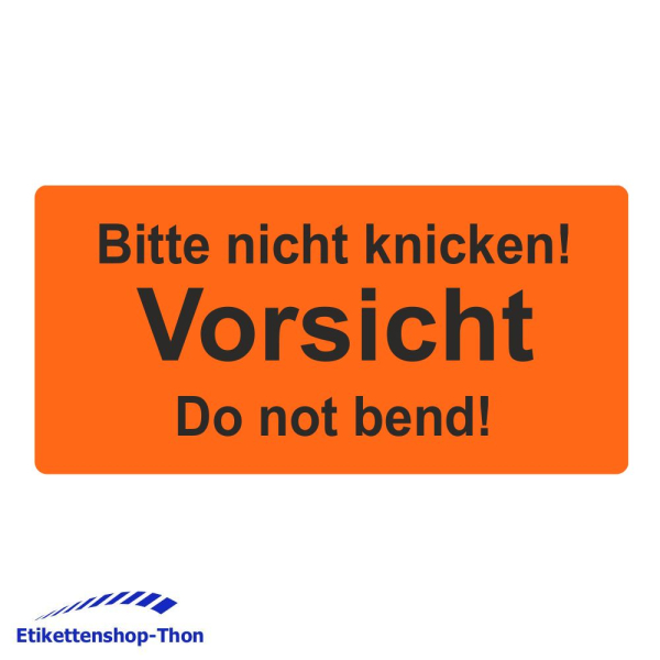 Versandetiketten "Bitte nicht knicken! Vorsicht Do not bend!" auf Rolle - 100 x 50 mm - 500 Stück