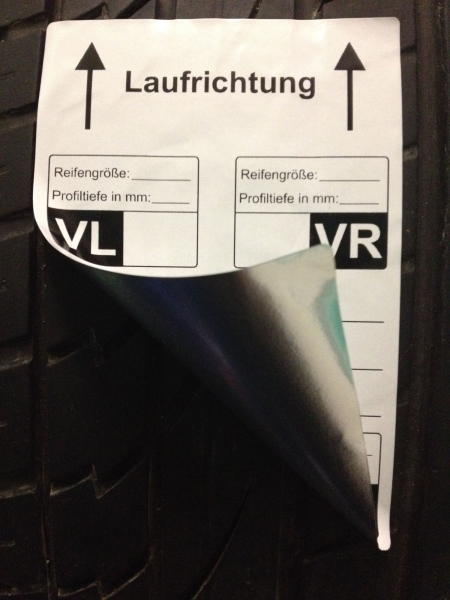 Reifenetiketten für Einlagerung auf Rolle - extra stark haftend - 100 x 150 mm - 200 Stück - Variante C (Englisch)