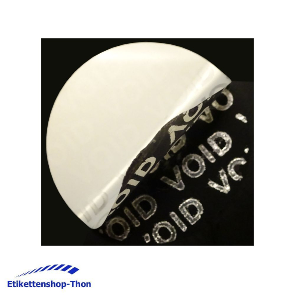 VOID Sicherheitsetiketten "Warranty void" auf Rolle - Ø 30 mm - 1000 Stück - silber