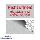 VOID Sicherheitsetiketten "Nicht öffnen!" auf Rolle - 28 x 14 mm - 1000 Stück - silber